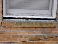 A window sill cracking and separating from the foundation wall in a Headingley home.