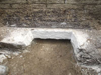 Preparing a foundation footing for helical pier installation in Steinbach
