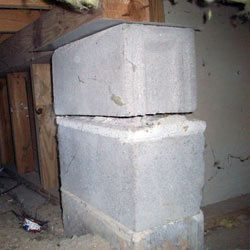 Collapsing crawl space support pillars Gimli