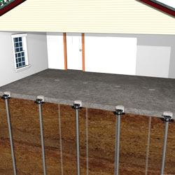 A repaired concrete slab floor illustration