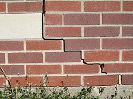 stair step cracking on a foundation wall in Brandon