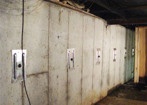 A foundation wall in Grosse Isle repaired with foundation wall anchors.